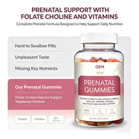 Gummies prénatales avec 26 vitamines, choline, folate, soutien enzymatique, 100 % végétarien, sans OGM