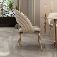 Chaise de salle à manger de luxe rembourrée, chaise de bureau moderne pour la maison, chaise de salle à manger en tissu doré écologique pour la maison et le restaurant