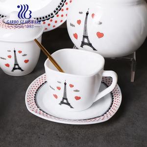 スーダンアルジェリアエジプトチュニジアアラビア市場向けのポリフォームパックのホワイトオパールガラス食器58個セットのボウルとプレート - Product Image 5