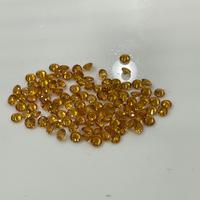 Batu Permata Safir Kuning Oranye Alami 9mm Buatan Tangan, Potongan Bundar Brilian, Tanpa Bingkai, Terolah Panas, Cincin Kustom Grosir, Batu AAA