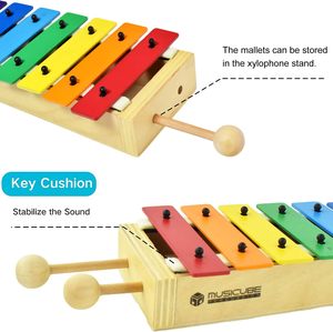 Vente en gros 8.7 pouces 8 Note <span class=keywords><strong>Xylophone</strong></span> en bois Instrument de musique - Product Image 3