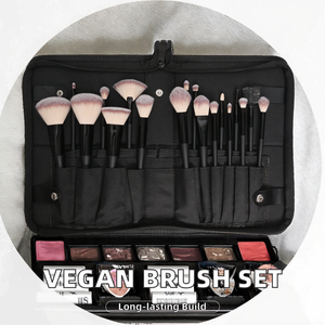 Set de 16 Brochas de Maquillaje Veganas de Pelo Sintético, Color Negro, Marca Privada, Brochas Cosméticas Faciales - Product Image 2