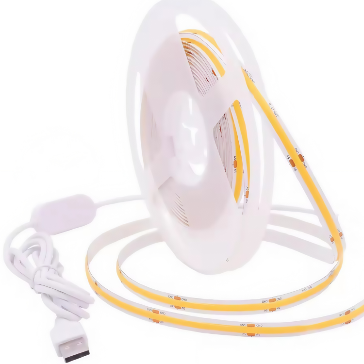 Manufacturer Direct Sales COB Intelligent RGB LED Light Strip DC 12V/24V IP68 8MM Landscape Voice Control Remote USB