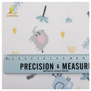 Langka 100% tissu interlock imprimé en jersey de coton biologique par le yard pour pyjama et literie de bébé - Product Image 6