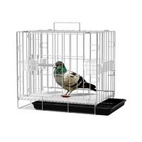 Cage à pigeons de luxe durable de 100 cm, argentée, en fil galvanisé, avec double plateau et porte coulissante, pour usage intérieur/extérieur