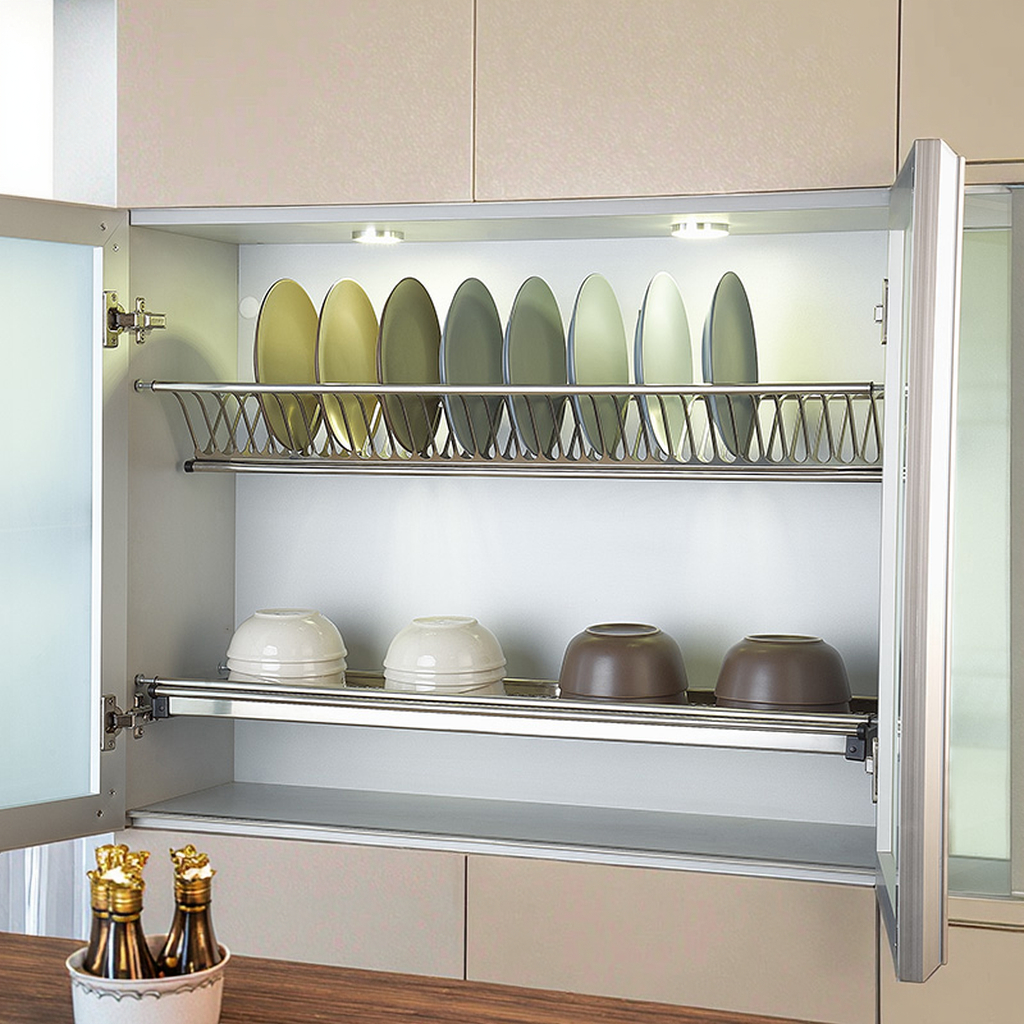 Escurreplatos De Acero Inoxidable IDOR STORE 50cm - Con Base O Soporte, Fabricado En Italia, Altura 33cm