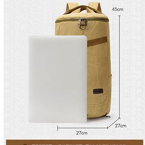 Unisex Canvas <b>Laptop</b> Backpack Large Size with USB Feature Custom Logo Fashionable Vintage Business Style for School Travel - Product Image 4