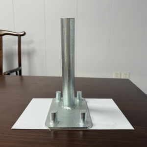 Base encastrée galvanisée à chaud à 4 pignons, base d'ancrage de colonne préfabriquée soudée pour la construction - Product Image 4