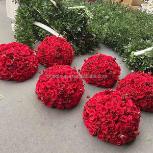 Décoration de mariage, boules florales artificielles, roses rouges en <span class=keywords><strong>soie</strong></span>, jacinthes, centre de table, arrangement floral - Product Image 4