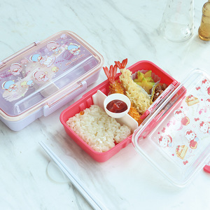 Sandwich Meal <b>Box</b> Single Layer <b>Plastic</b> Bento <b>Box</b> Large Size <b>Lunch</b> <b>Box</b> With Lid Rectangle Shape For All - Product Image 1