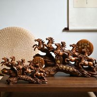 Statue en résine de huit chevaux au galop, sculpture animale porte-bonheur Feng Shui, décoration pour la maison, le bureau, le salon, vente en gros