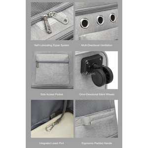 YOUME fabrika toptan siyah gri mavi pets seyahat çantaları yüksek kapasiteli <span class=keywords><strong>Pet</strong></span> arabası taşıyıcı geniş çift katmanlı evcil hayvan taşıyıcı - Product Image 4