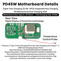 Module de charge rapide bidirectionnel PD45W, carte mère de banque d'alimentation mobile DIY, carte de protection de batterie 3S, type-C double USB DIY