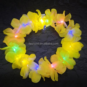 Diadema hawaiana LED, diademas florales para boda, corona <span class=keywords><strong>de</strong></span> flores artificiales para decoración <span class=keywords><strong>de</strong></span> fiesta temática Tropical <span class=keywords><strong>de</strong></span> playa - Product Image 4