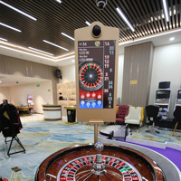 Professioneller 32-Zoll Vergoldeter Glücksspiel-Monitor mit Doppelseitiger LED-Beleuchtung und LCD-Bildschirm für Casino-Roulette-Tische