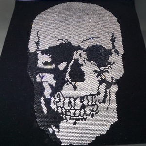 Miễn Phí Mẫu Rhinestone Vá Nhanh Chóng Giao Hàng Bạc Bling Skull Rhinestone Mô Hình Hotfix Rhinestone Thiết Kế Cho T Áo Sơ Mi - Product Image 2