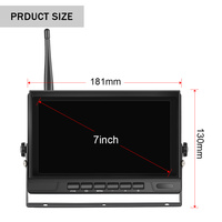 Moniteur enregistreur DVR sans fil 7 pouces avec écran 7'' et caméra IR magnétique 4 canaux à énergie solaire pour camping-car/camion/attelage/remorque/bus