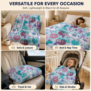 Selimut Flanel Desain Natal Custom Print Llama Sloth Lucu, Lembut dan Hangat untuk Anak, Tempat Tidur, Sofa, Perjalanan, Hadiah - Product Image 6
