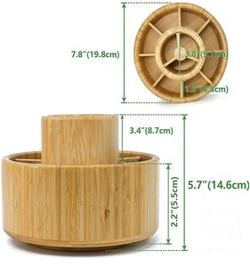Organisateur de fournitures d'art rotatif en bambou pour enfants 360 Rotating Lazy Susan - Product Image 5