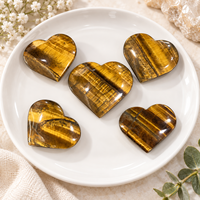 Pierre de palmier en cristal œil de tigre jaune polie de 7 cm à 8,5 cm pour la décoration intérieure, les cadeaux et la collection