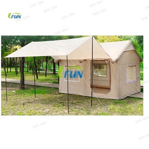 Tente familiale gonflable de luxe en tissu Oxford kaki, coupe-vent, une chambre, pour le camping en plein air et le glamping en toutes saisons - Product Image 3