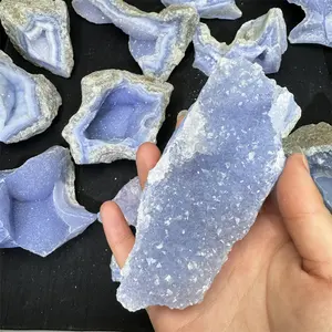 Wholesale Fengshui Natural Crystals Healing Stones Crystal Blue Lace Agate Raw Stone For Souvenir