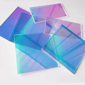 Supplier wholesale thick 0.8mm 1mm 4mm 5mm 7mm 9mm rainbow acrylic holographic dichroic iridescent acrylic sheet