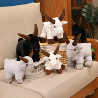 Peluche de chèvre tricolore réaliste en laine, jouet en peluche pour enfants, cadeau, fabricant de jouets en peluche sur mesure et en gros