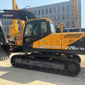 Excavatrice sur chenilles Hyundai Robex 220LC-9S, couleur orange, équipement de construction lourd, occasion, vente flash - Product Image 6