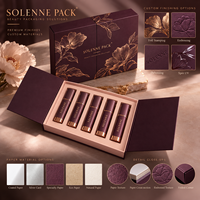 Carton de protection écologique à double panneau pour gloss à lèvres, imprimé motif vague doré, pour kits de beauté