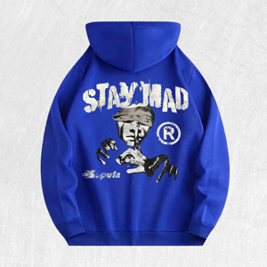 Sudadera con Capucha Estampada Stay <span class=keywords><strong>Mad</strong></span>, 100% Algodón, Almacén de EE. UU., <span class=keywords><strong>6</strong></span> Colores - Product Image 5