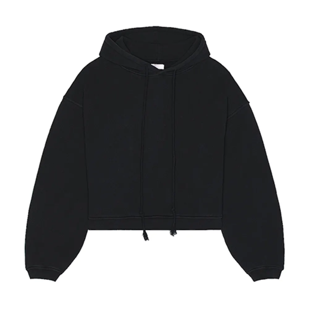 Hersteller Heavyweight Cotton Crop Essential Französisch Terry Hoodie Custom 400 Gsm Overs ize Cropped Hoodie Männer mit Puff Print