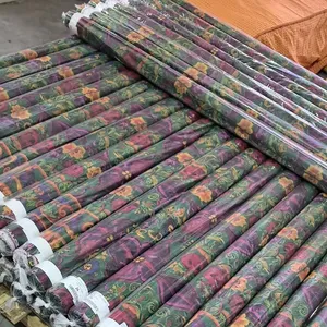 金属材料批发100% 涤纶印花面料柔软成品雪纺印花50D全箔编织