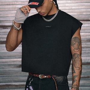 Мужская трикотажная ретро-майка без рукавов свободного кроя с стразами от производителя уличной одежды Rainbow Spray Premium - Product Image 2