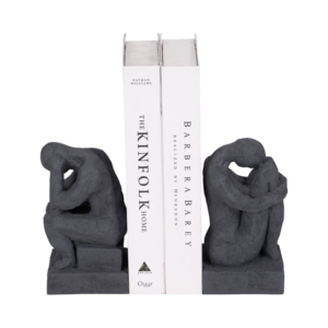 Fermalibri Scultorei in Resina 'Uomo Pensante', Decorazione Artistica per Biblioteca Domestica, Set di Fermalibri Moderni - Product Image 2