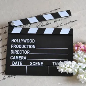 Wooden Director Video Scene Clapperboard Movie Clapper Board Film Prop GO Tool