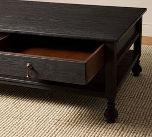 Mesa de centro Delpon hecha de madera de caoba de alta calidad con color negro para uso en la sala de estar. - Product Image 6