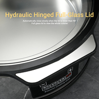 Réchaud alimentaire électrique intelligent 6L avec contrôle de température, couvercle en verre, luxe, hydraulique, rond, pour buffet traiteur haut de gamme
