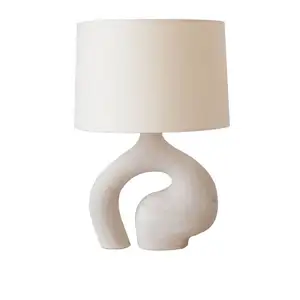 Creative שרף בסיס מנורת מלון חדר שינה לבן Tafellamp נורדי Slaapkamer Bollen אלגנטי סלון אמנות דקו מנורה