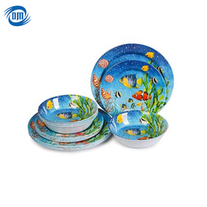 Столовая посуда из меламина с принтом «Морской мир», набор для 4 человек, кемпинг - Product Image 5