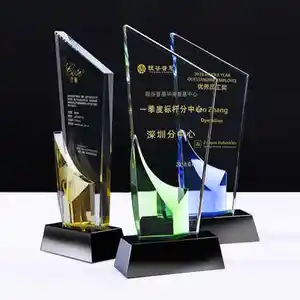 3D carving and color printing at wholesale prices metal star plaque crystal awards trophy crystal trophy