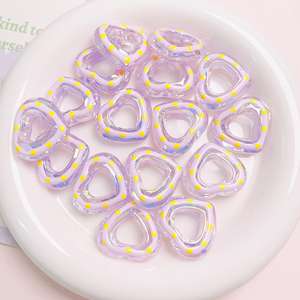 Cuentas sueltas de amor de colores pintadas a mano pesadas de chapado en Color explosivo DIY accesorios de cadena de teléfono móvil cuentas acrílicas - Product Image 3