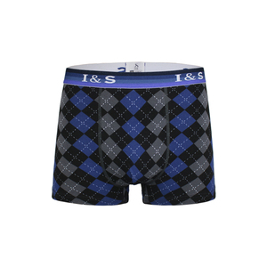 Boxer da uomo di fascia alta in cotone lavorato a maglia traspirante con Design Argyle pantaloncini di biancheria intima multicolore per il commercio all'ingrosso - Product Image 3