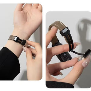Bracelet de montre en cuir Beiziye de luxe avec fermeture à boucle auto-agrippante pour <span class=keywords><strong>Mi</strong></span> <span class=keywords><strong>Band</strong></span> 8/9/10/8nfc/9nfc/10, bracelet de montre en cuir à boucle magnétique de remplacement - Product Image 4