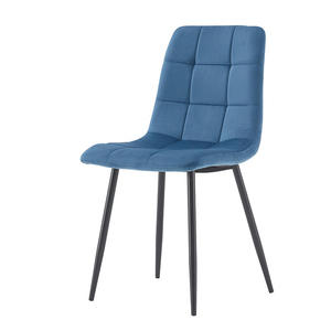 Promotion : <span class=keywords><strong>Chaise</strong></span> de salle à manger classique rembourrée en velours vert avec pieds en métal – Meuble de maison à prix abordable - Product Image 6