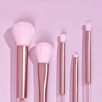 5 pièces rose biseauté goutte d'eau maquillage pinceau ensemble fond de teint éponge baume à lèvres correcteur Eyeliner maquillage des yeux pour le visage
