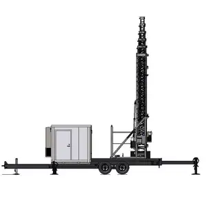 Penyebaran cepat 25m 30m sel pemulihan bencana darurat pada roda menara teleskopik mobil guying mandiri