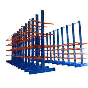 Étagères Cantilever Robustes Bleues/Orange en Stock Usine – Racks de Stockage d'Entrepôt Stables, Simples ou Doubles Cantilevers - Product Image 1