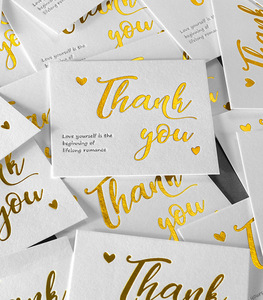 Tarjetas postales de papel de algodón de alta gama con relieve dorado, tarjetas de felicitación, tarjetas de agradecimiento, producción de tarjetas, tarjetas de presentación con relieve, personalizadas - Product Image 4