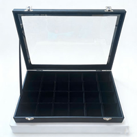 Grande boîte à dés en velours à 24 compartiments avec fenêtre transparente, étui de rangement pour dés polyédriques DND, organisateur de dés de jeu de table en gros pour collection